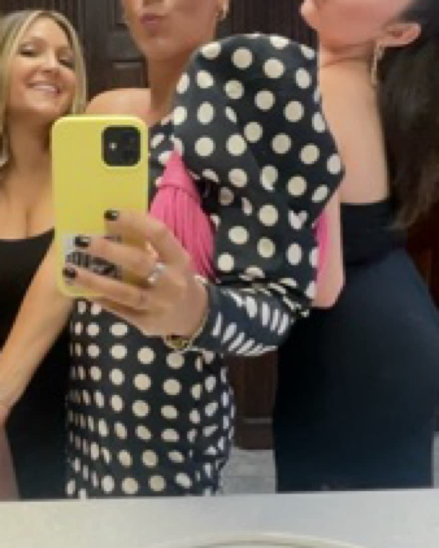 One Shoulder Polka Dot Dress - Image 2