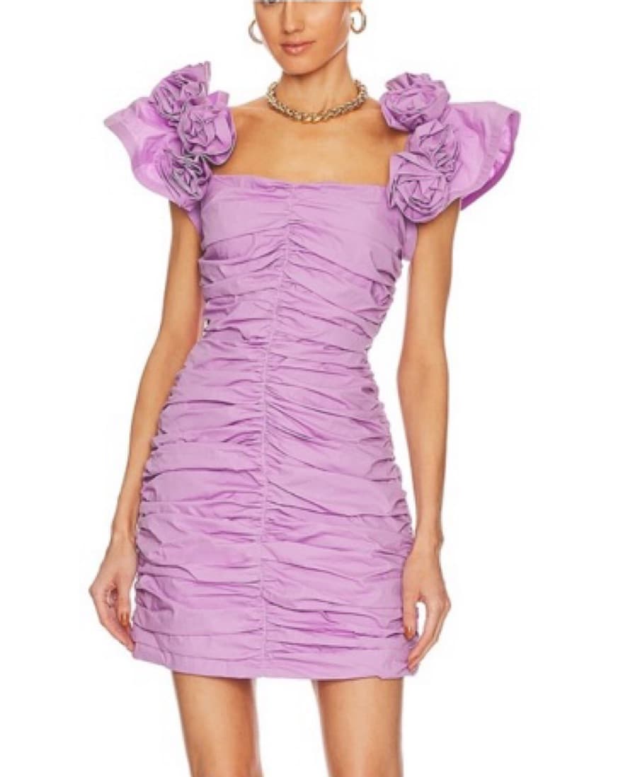 Ruffled Mini Dress In Lavendar- Revolve - Image 4