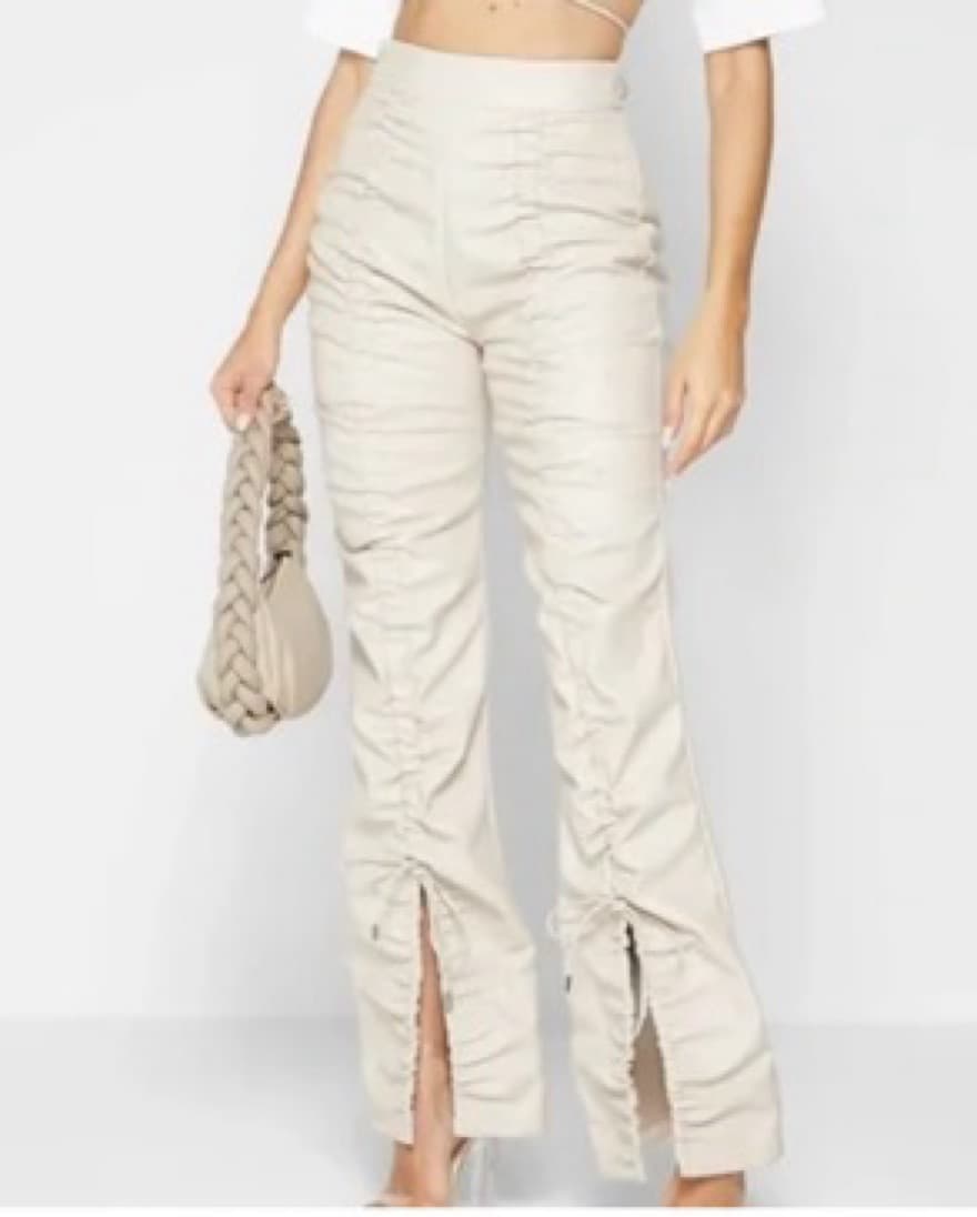 Maniere De Voir White Leather Pants - Image 1