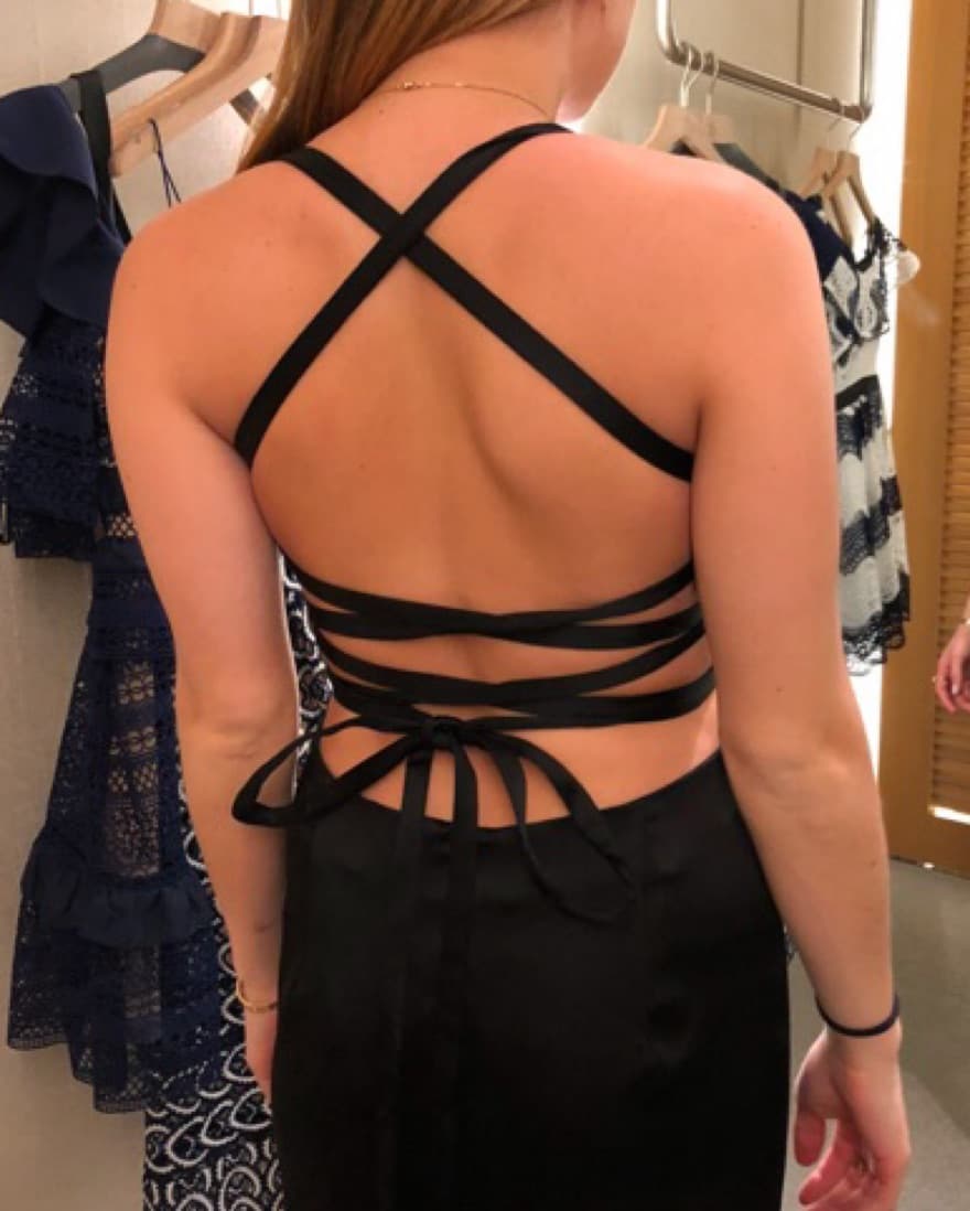 Milly Addison Satin Black Strappy Dress - Image 4