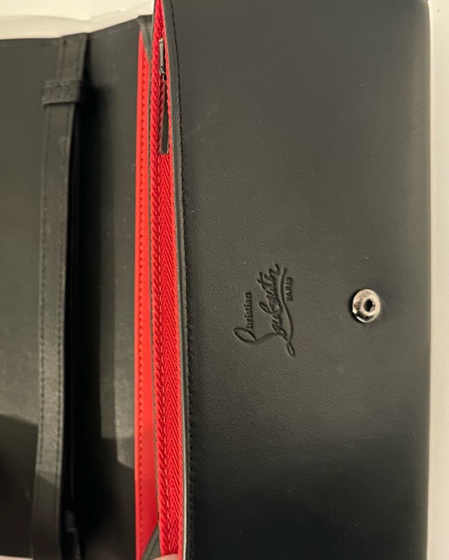Black Studded Leather Wallet Clutch - Image 2