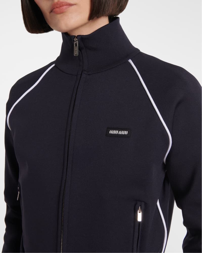 Miu Miu Navy Technical Zip Jacket - Image 4
