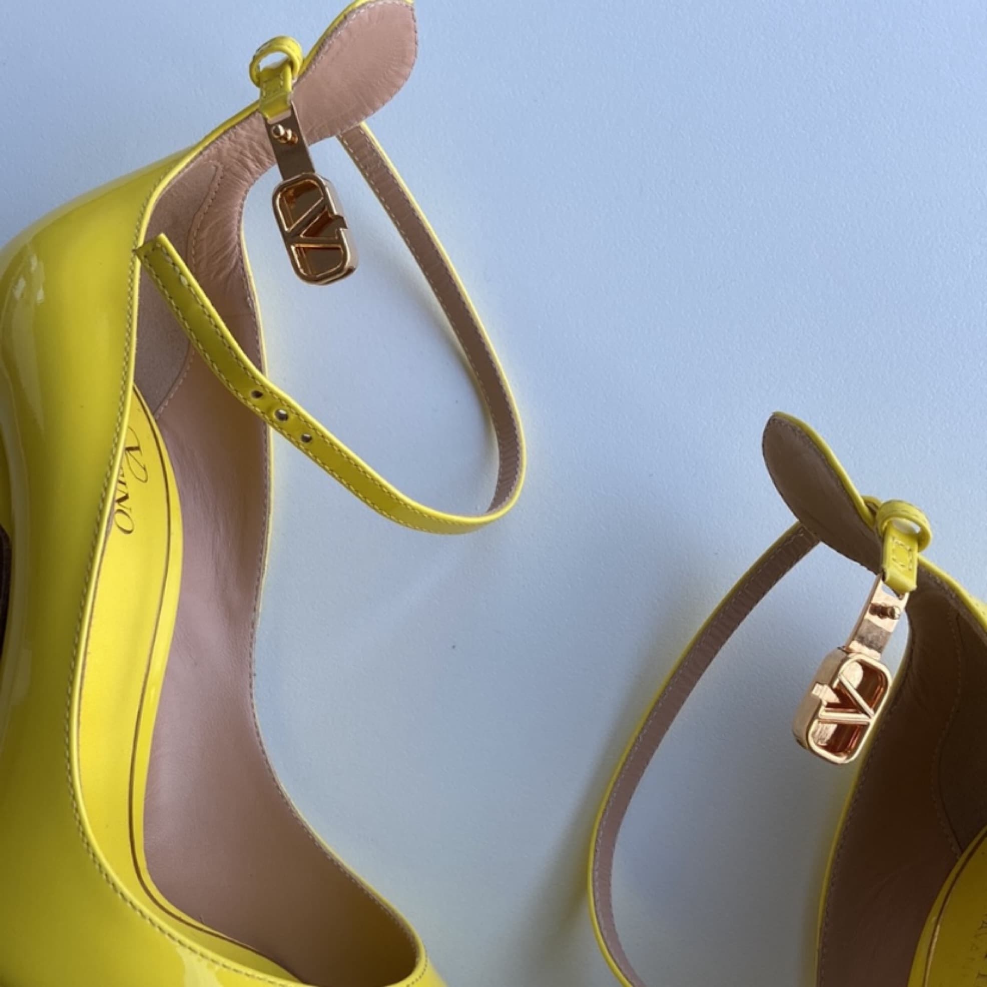Valentino Tan-go Platform Heels Yellow - Image 5
