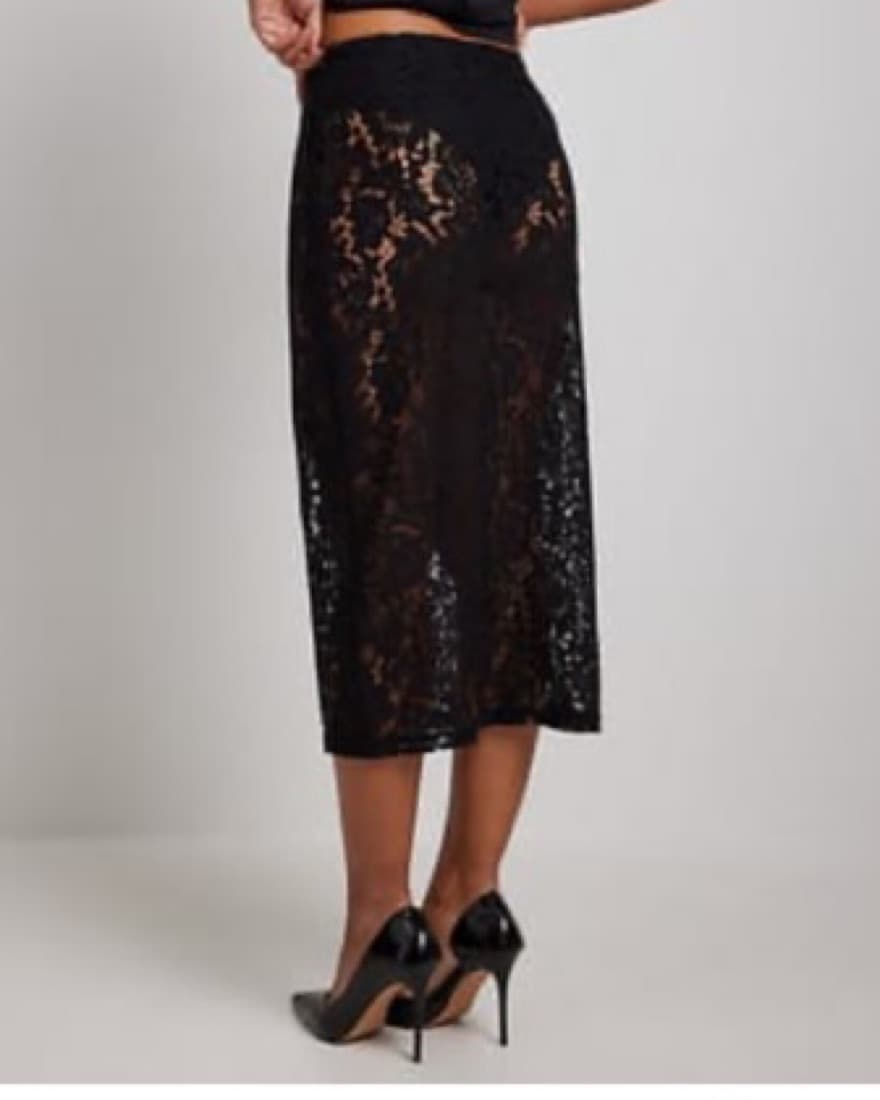 NAKD Black Lace Midi Skirt - Image 2