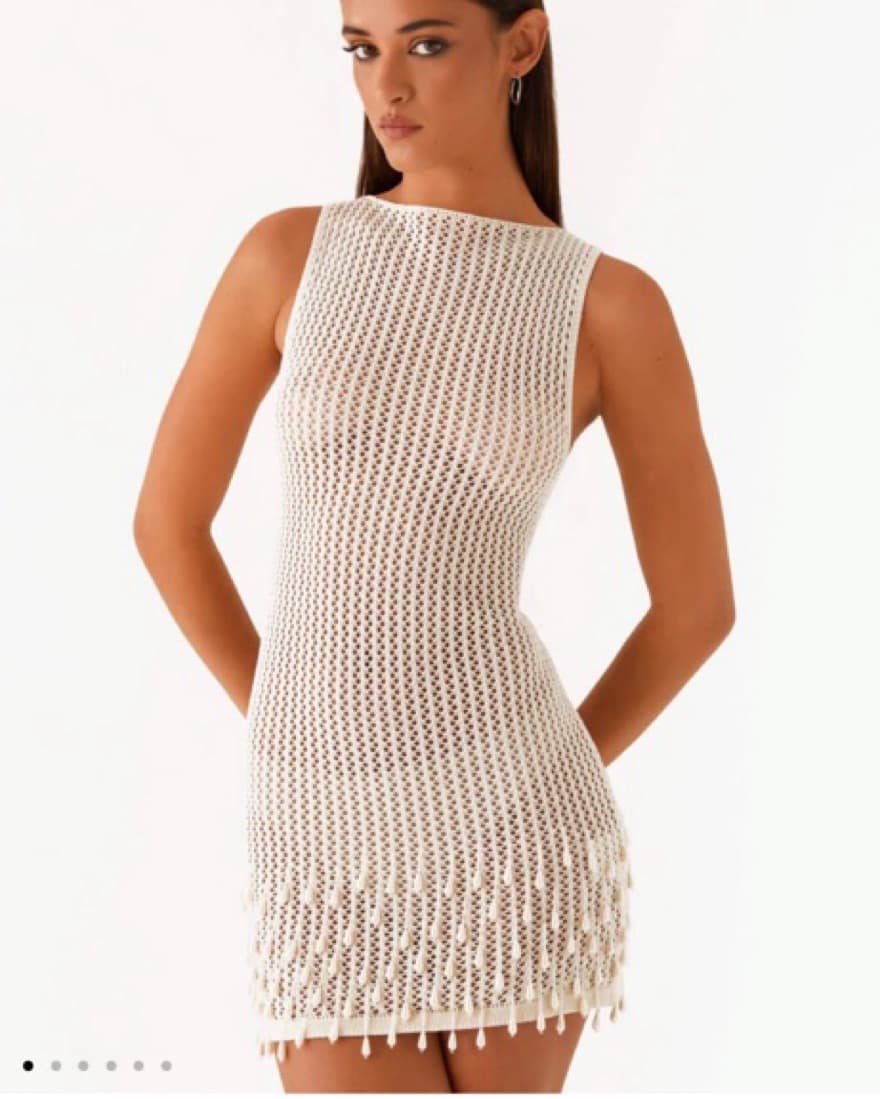 Crochet Beaded Coverup Dress - Image 1