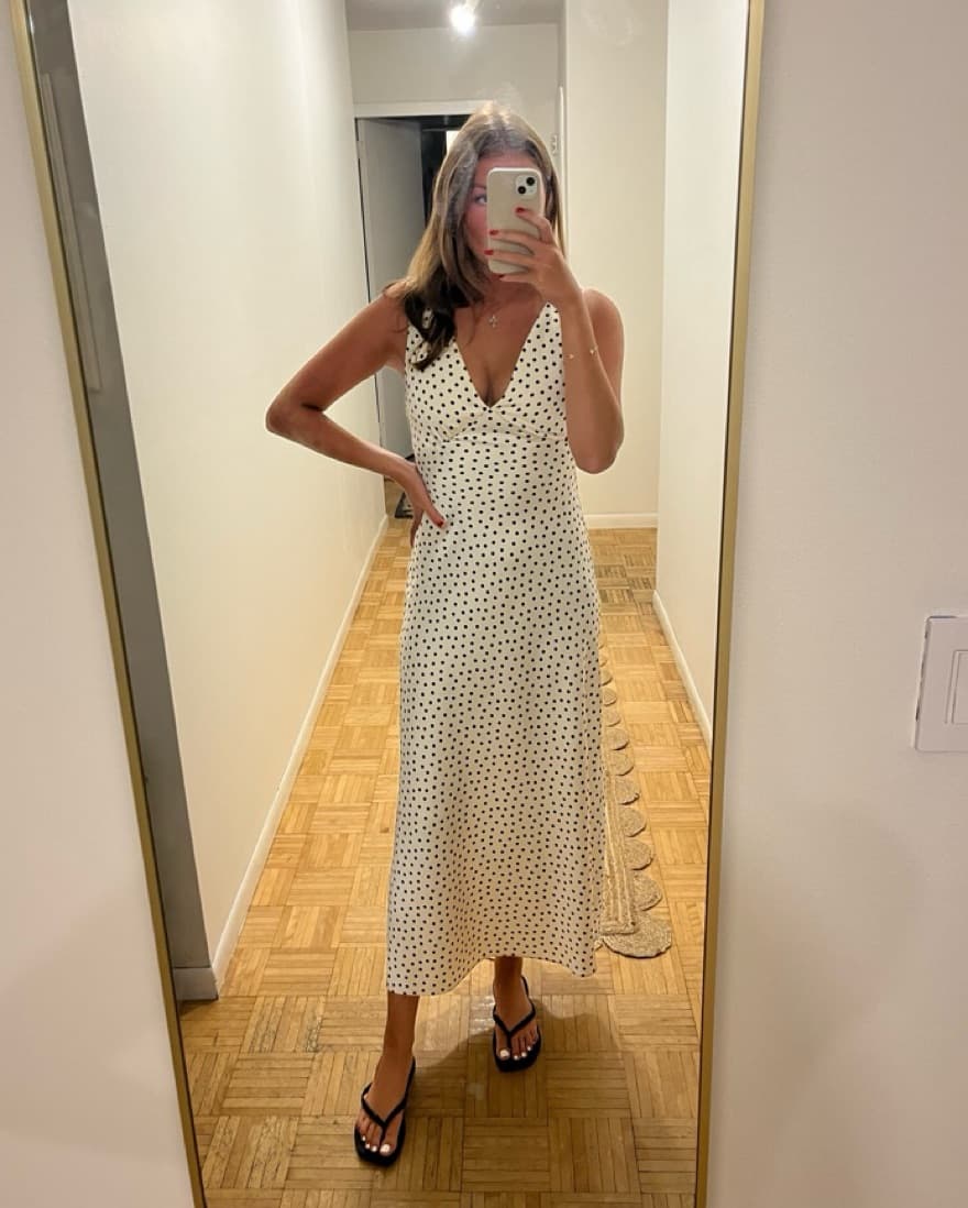 Black and White Polka Dot Maxi Dress - Image 1