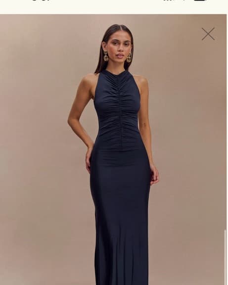 Meshki Blue Ruched Gown  - Image 4