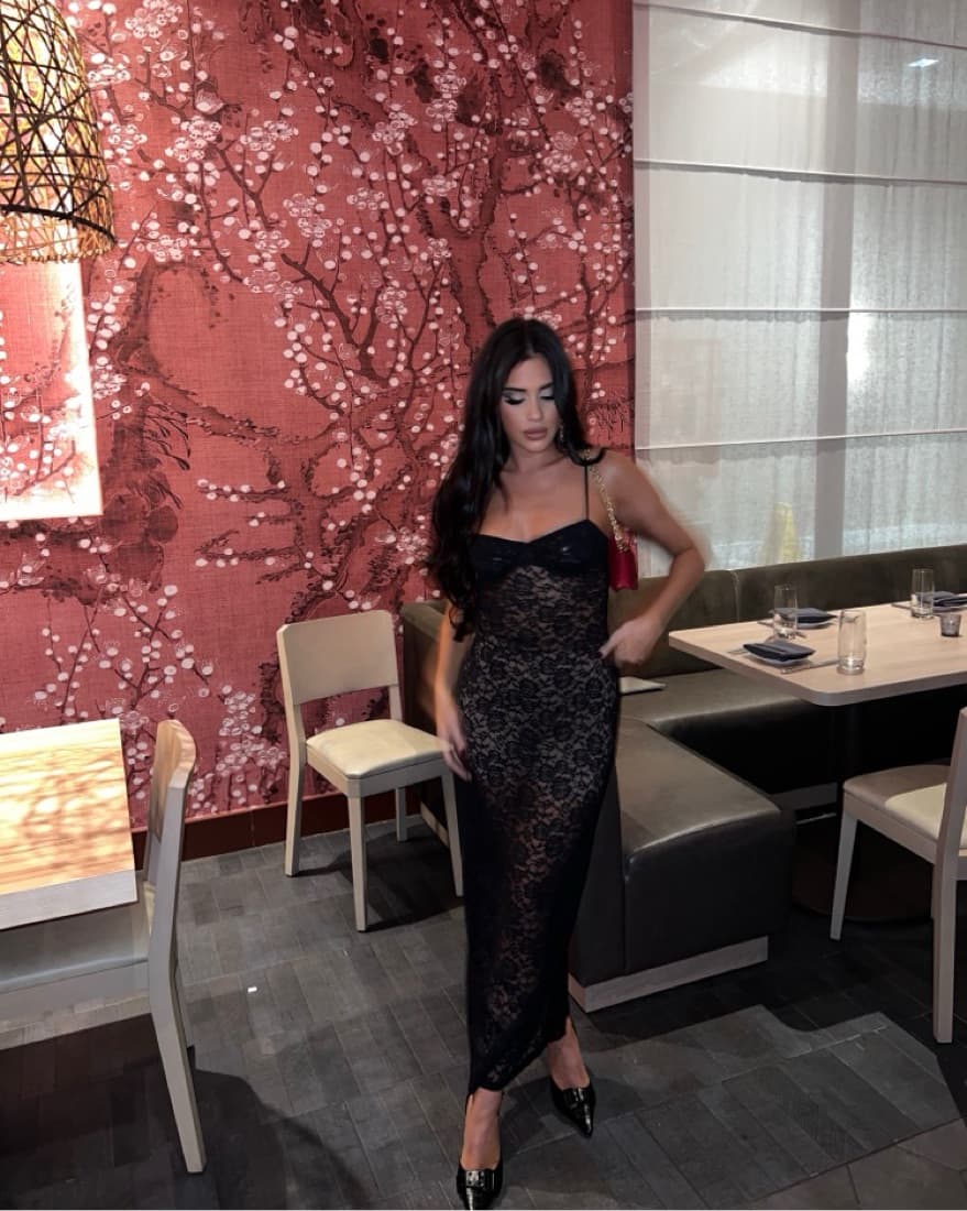 Black Lace Sheer Dress - Image 3