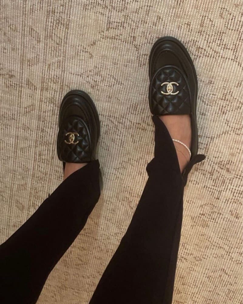 Quilted Chanel Leather Loafers - Image 3
