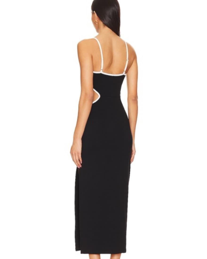 Sleek Black Cutout Midi Dress - Image 4