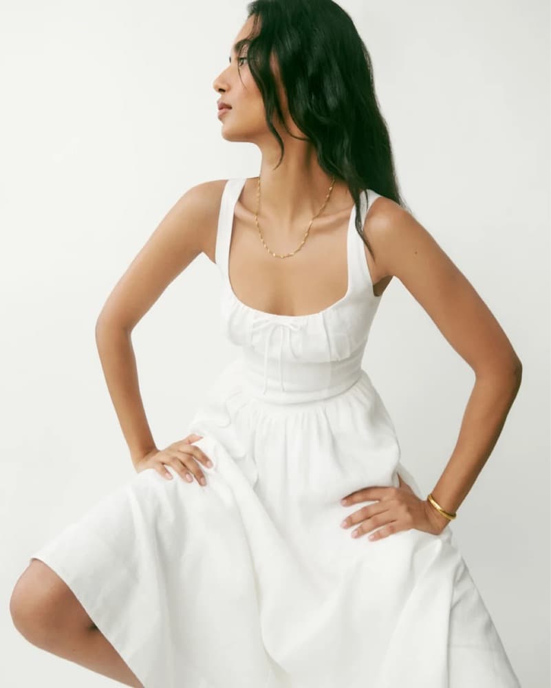 Balia Linen Dress By Reformation - Image 6