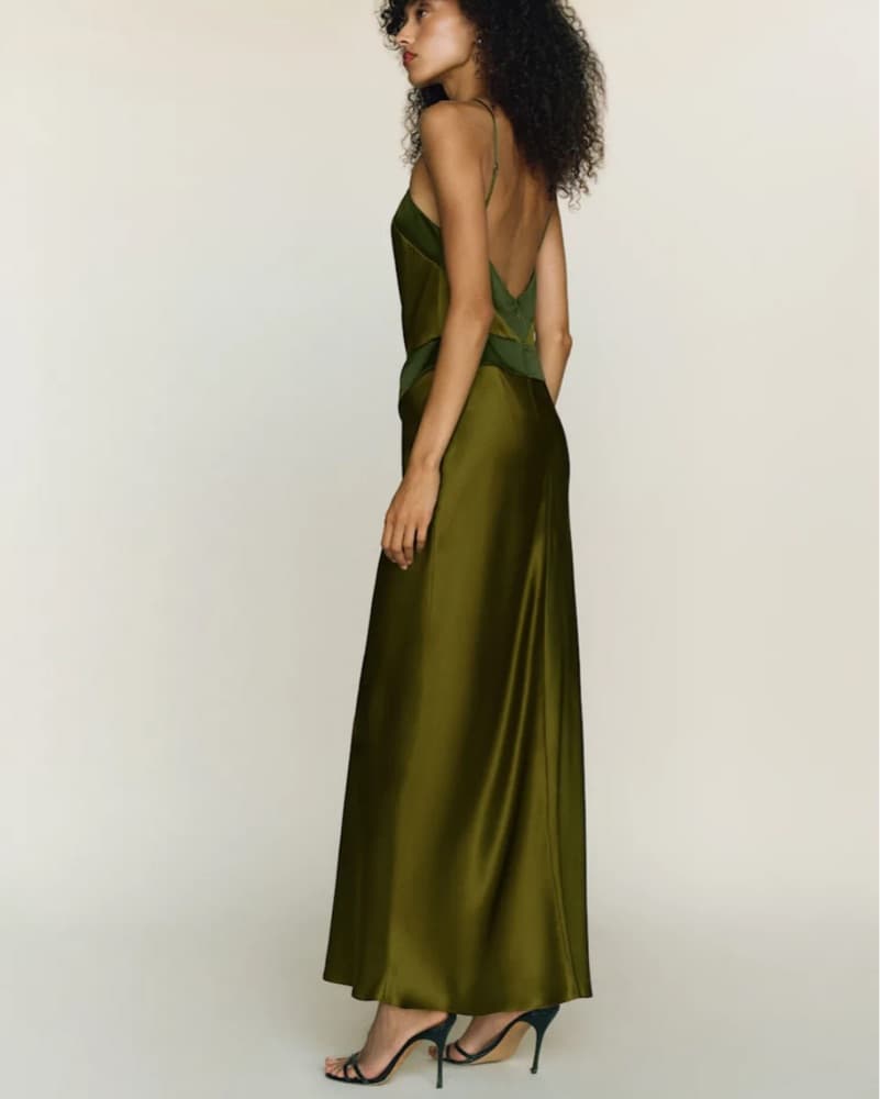 Reformation Jillian Silk Halter Dress - Image 2