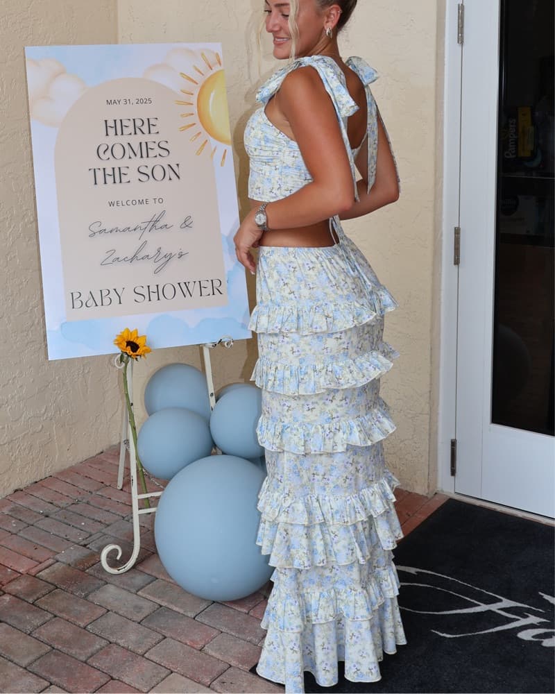 Floral Tiered Ruffle Maxi Two Piece Set - Image 3