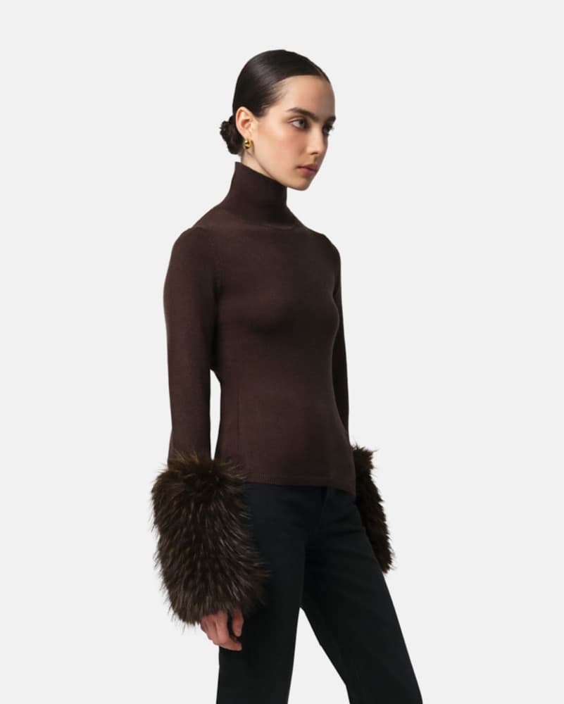 Aspen Fur Cuff Turtleneck - Image 4