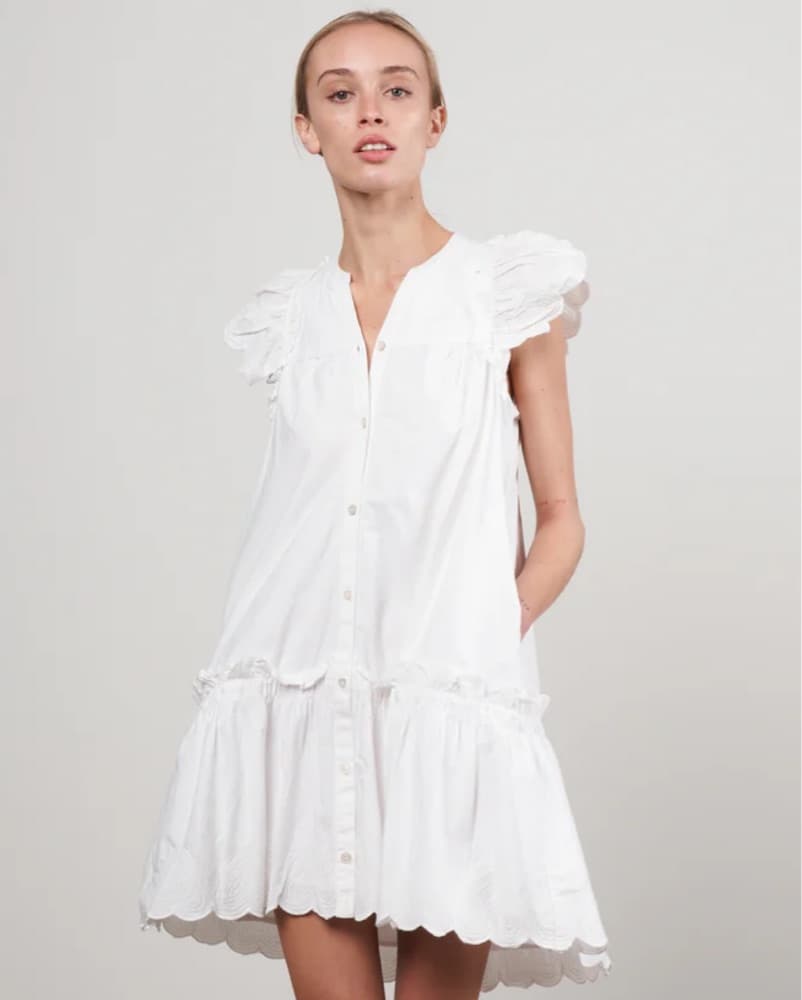 SEA heart quilt petal sleeve mini dress - Image 2