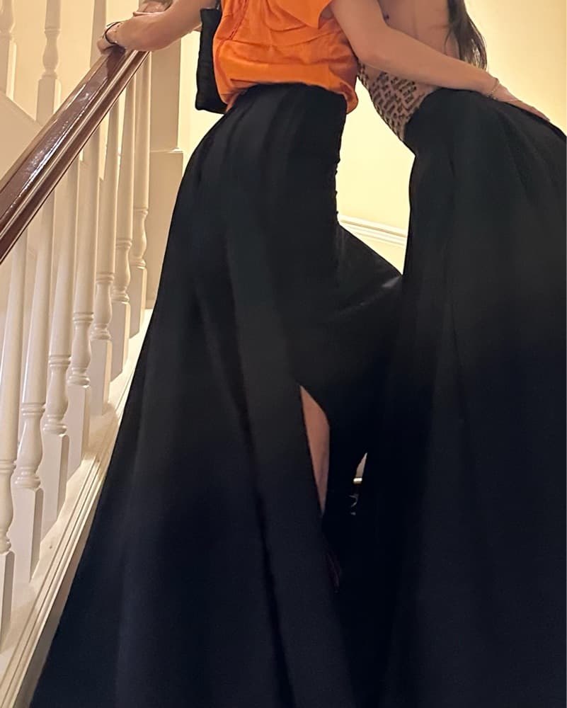Black Pencil Skirt wDetachable Over Skrt - Image 4