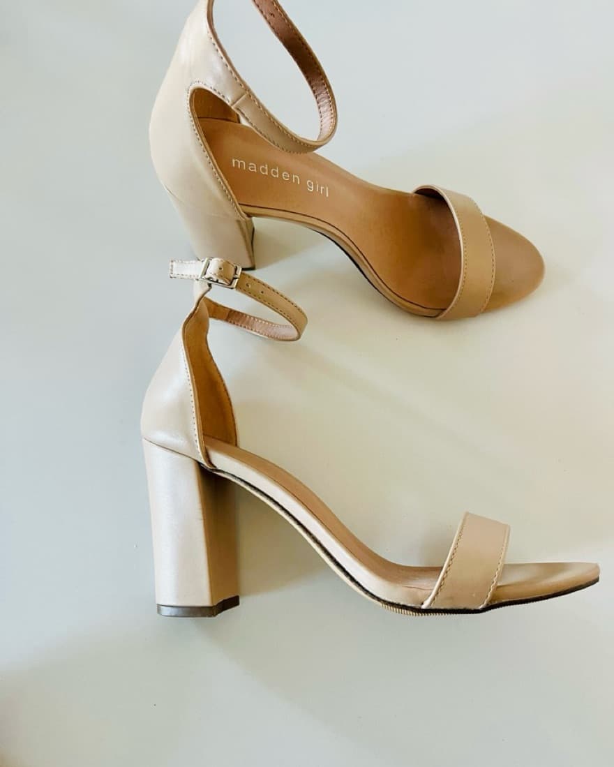 Nude Block Heel Sandals - Image 2