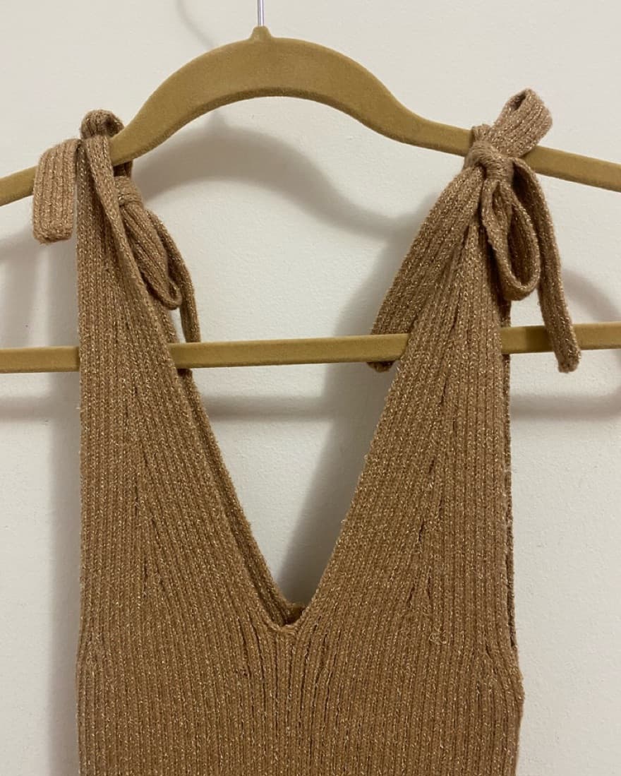 Aqua Tan/Gold Mini Dress - Image 5