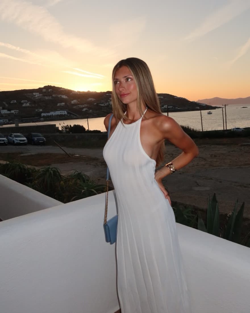 Meshki White Pleated Dress - Image 2