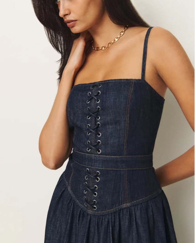 Reformation Denim Midi Dress  - Image 4
