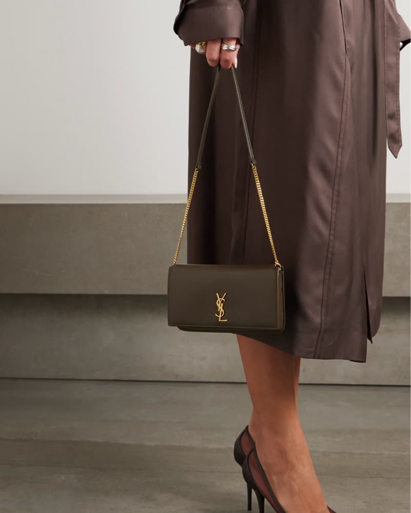 YSL Crossbody Bag Clutch In Brown - Image 5