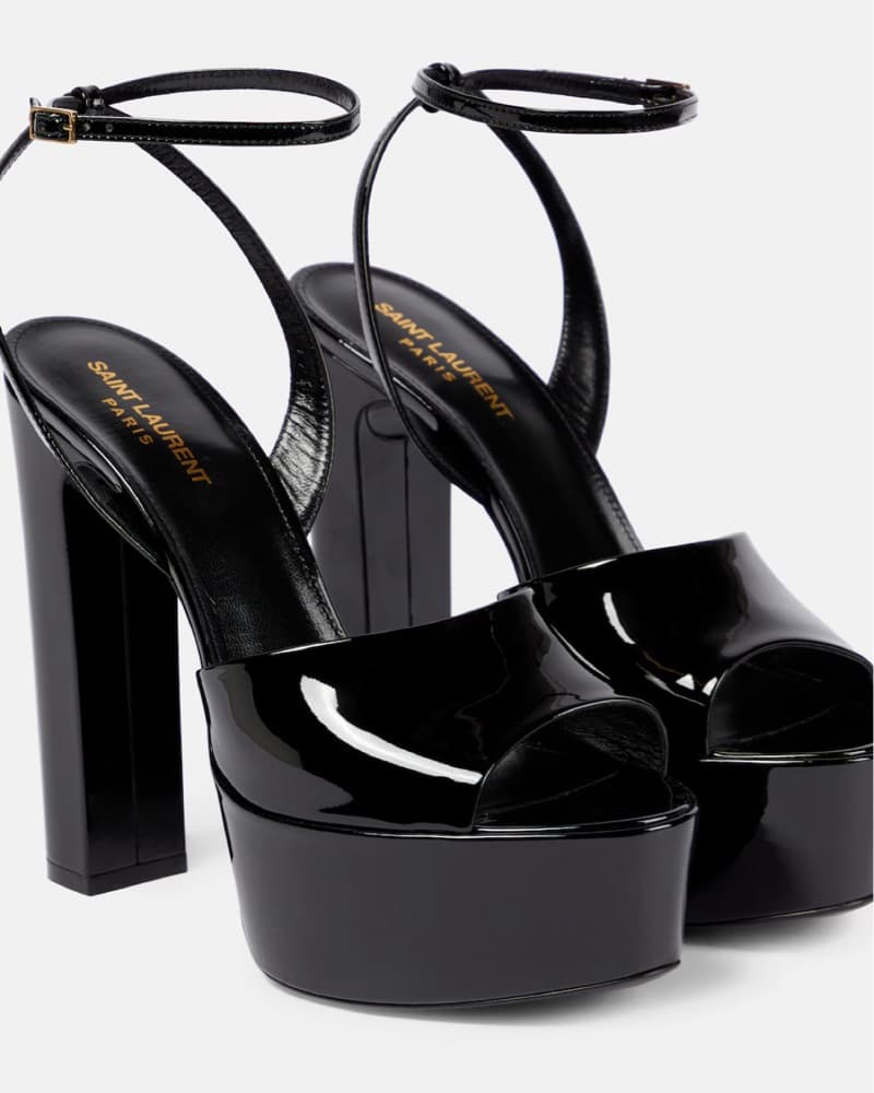 Saint laurent Leather Peep Toe Heels - Image 1