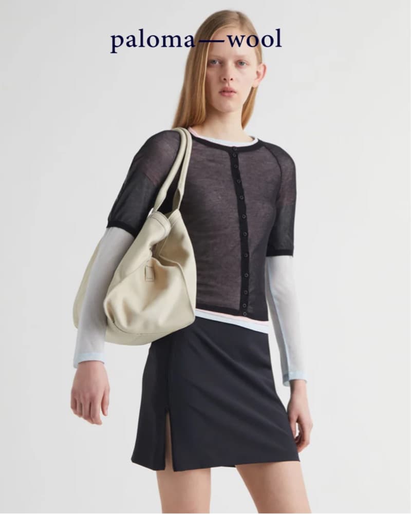 Paloma Wool Sheer Black Patinela Cardigan Knit Top - Image 5
