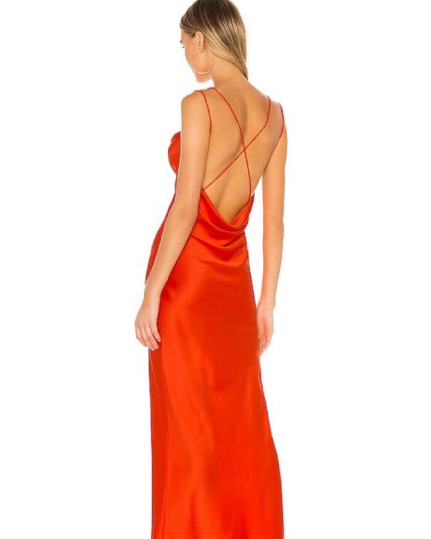 Braxton Dress In Red Orange - Image 4