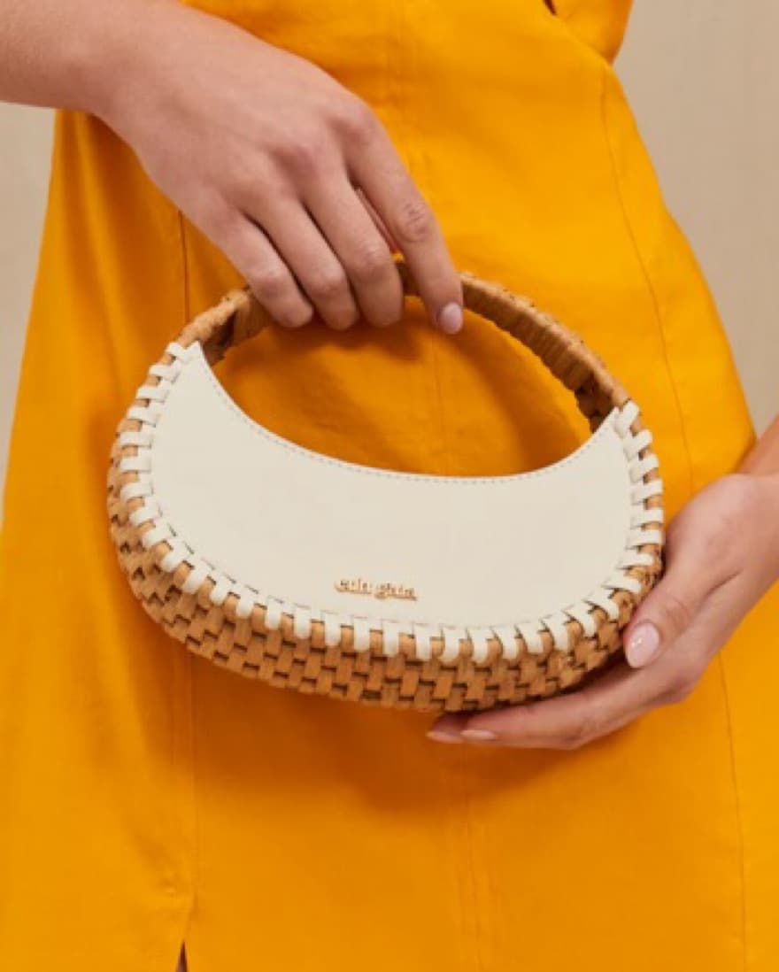 Cult Gaia Bag - Raffia, Cream/ white - Image 1
