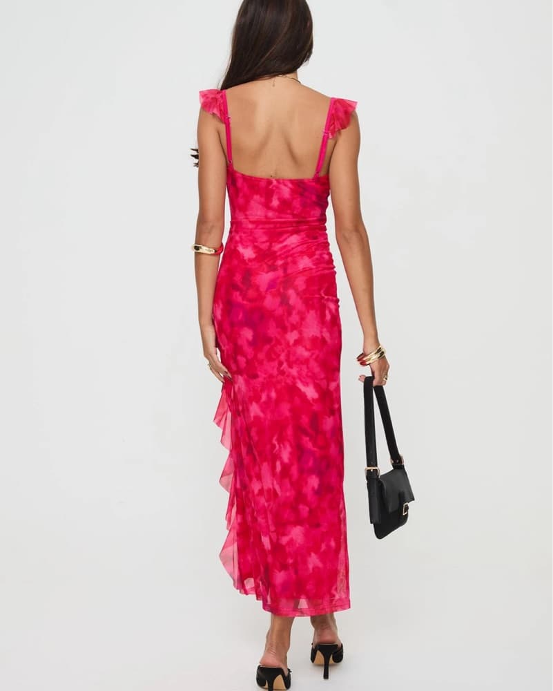 Pink Patterned Maxi Dress  - Image 2