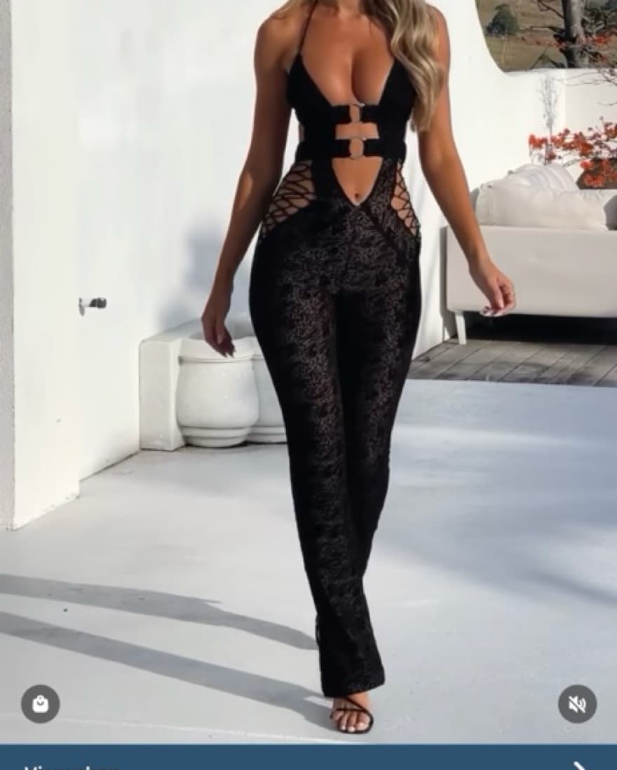 Black Strappy Outcast Bodysuit  - Image 1