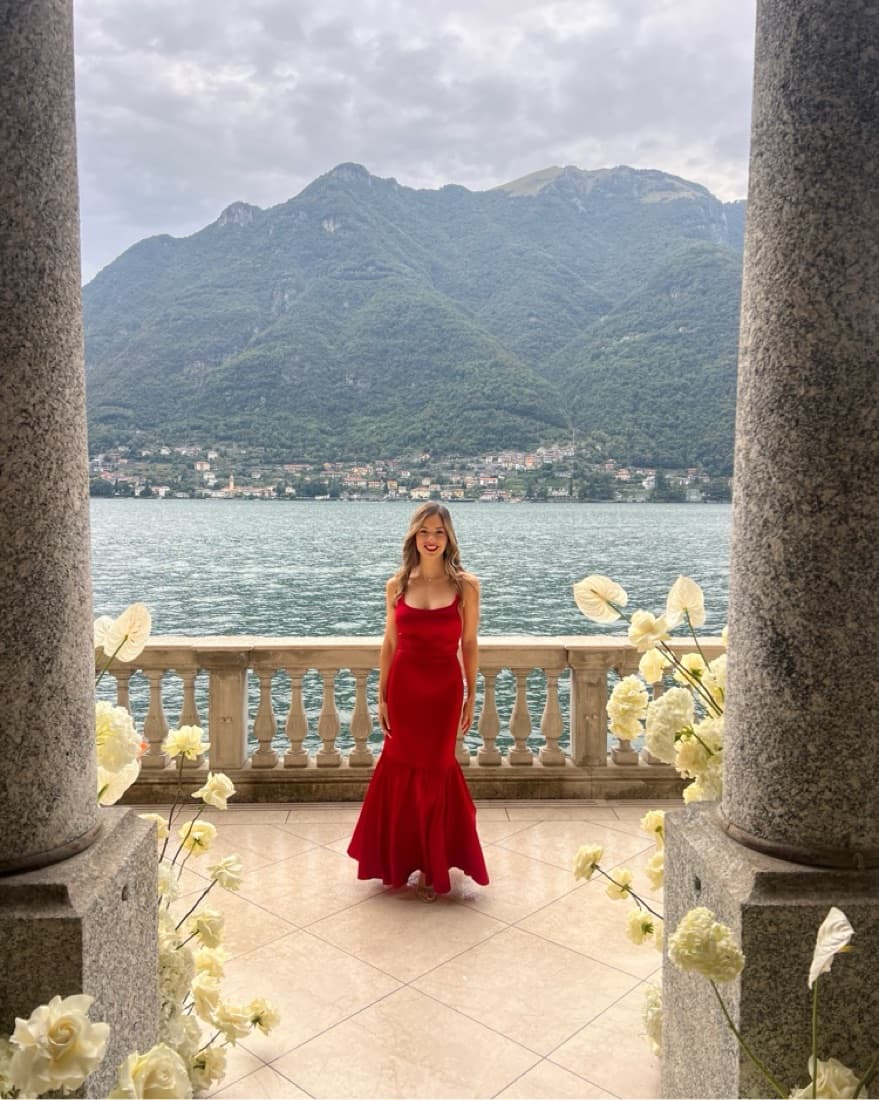 Reformation Nasha Red Satin Dress - Image 3