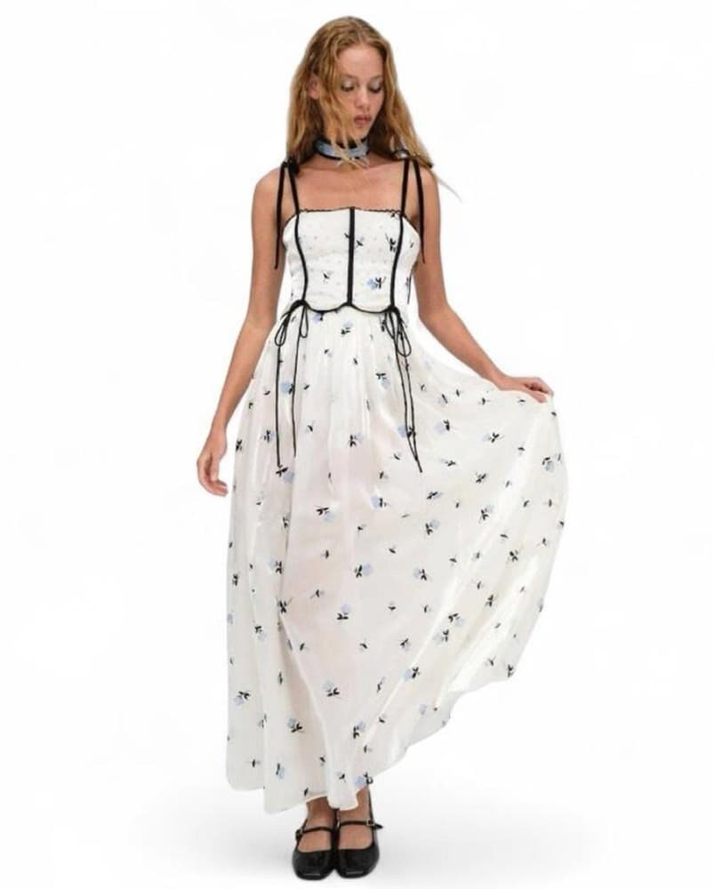 Lisette Tie Bow Corset Maxi  - Image 1