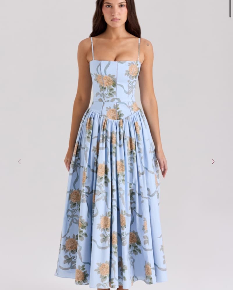 House Of CB Ysabella Blue Vintage Rose  - Image 1