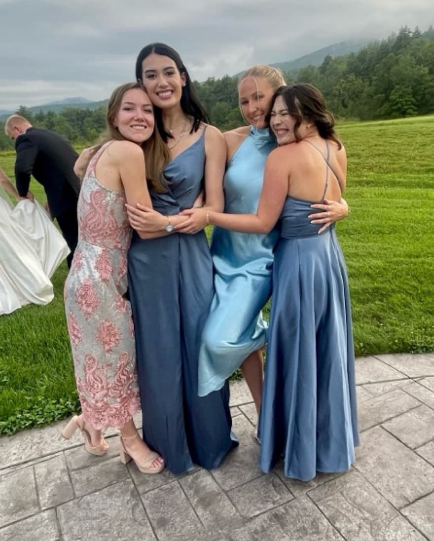 Blue David’s Bridal Bridesmaid Dress - Image 1