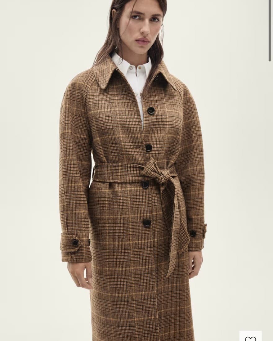 Mango Houndstooth Jacket w fringe Scarf - Image 3