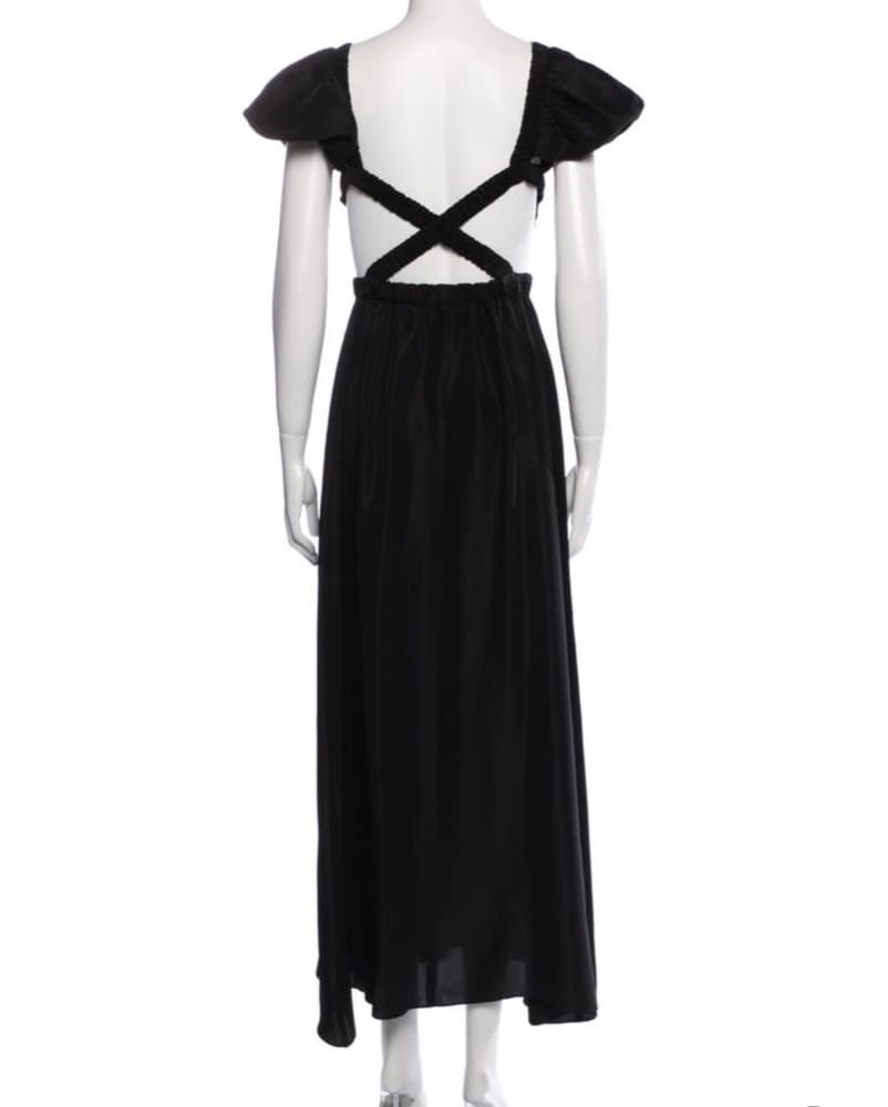 SIR. Black Silk Gown - Image 2