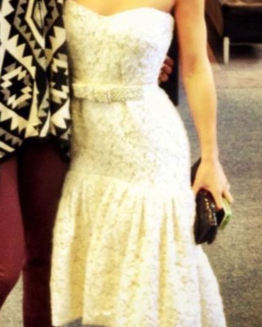 Cocktail Style White BHLDN Dress - Image 3