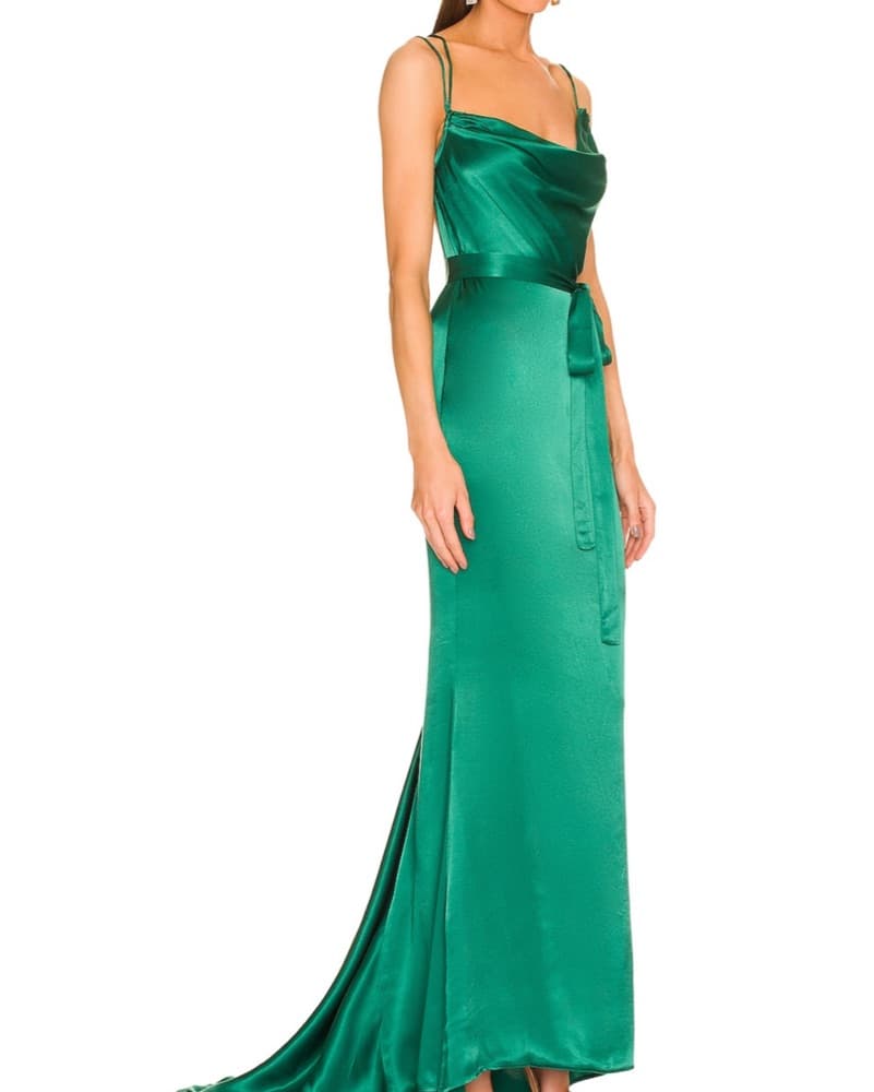 Michael Costello Emerald Green Gown - Image 3