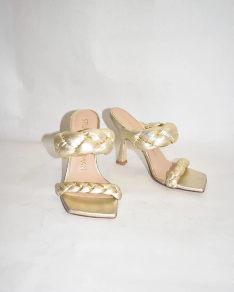 Glamorous Stuart Weitzman Gold Sandals - Image 1