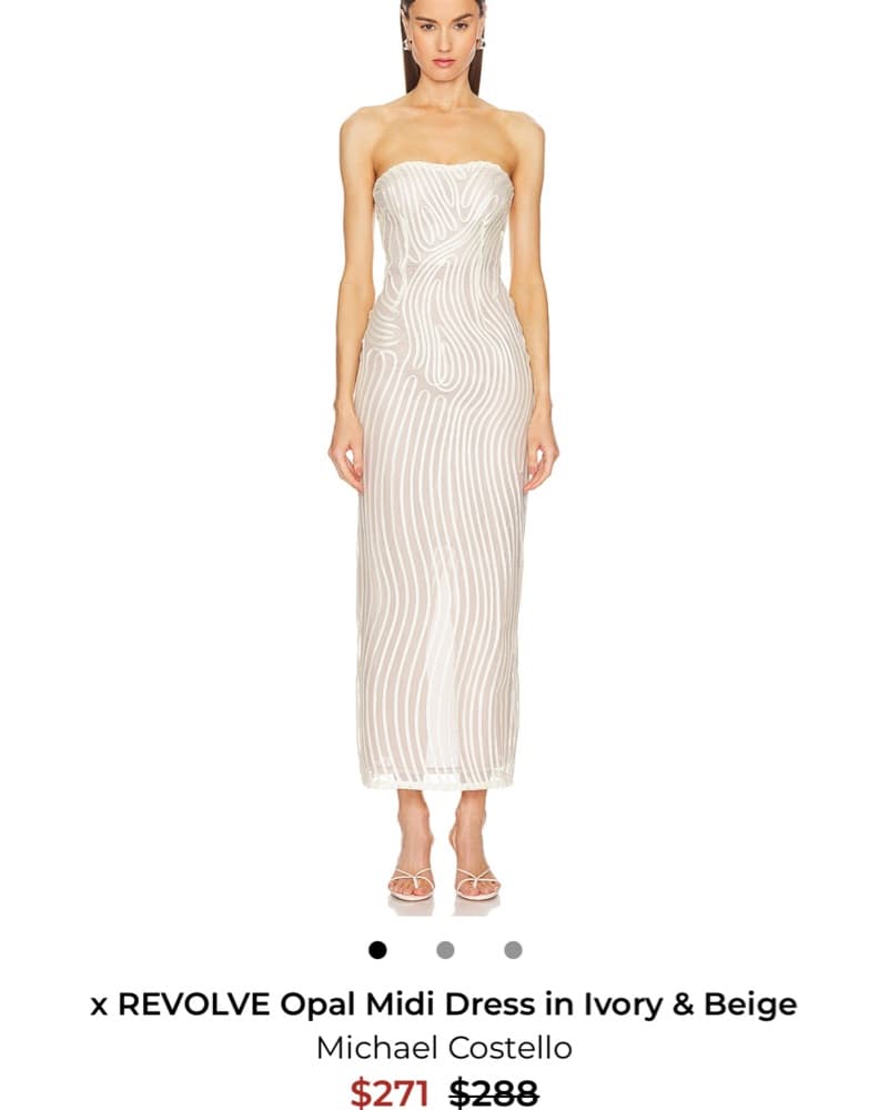 Beige and White Striped Fitted Maxi - Image 2