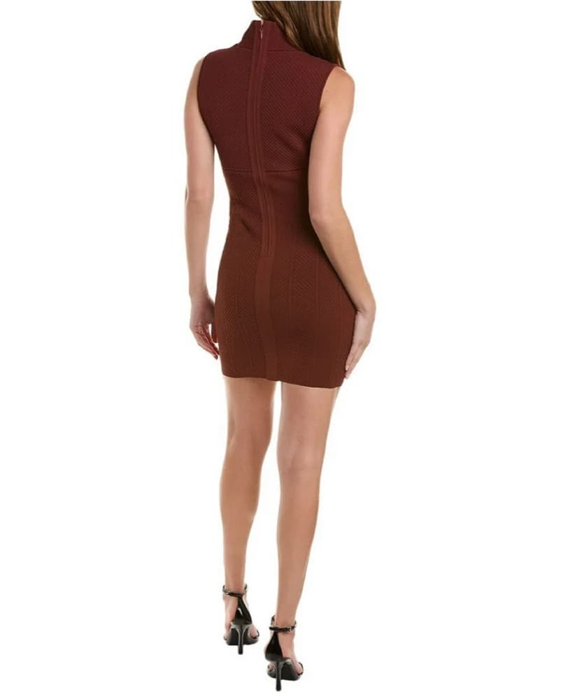 Sleek Burgundy Cutout Bodycon Dress - Image 2