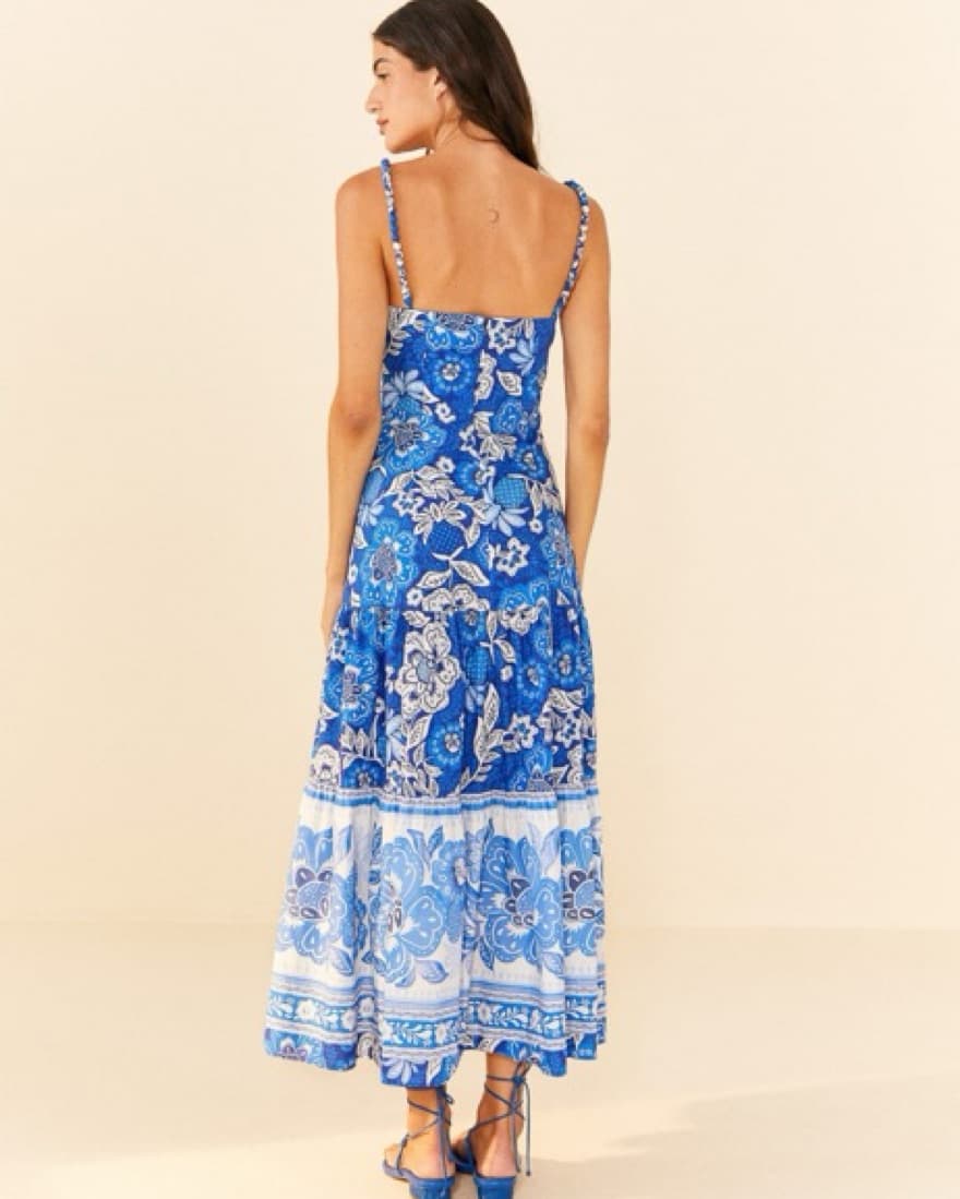 Farm Rio Blue And White Floral Dress - Image 2