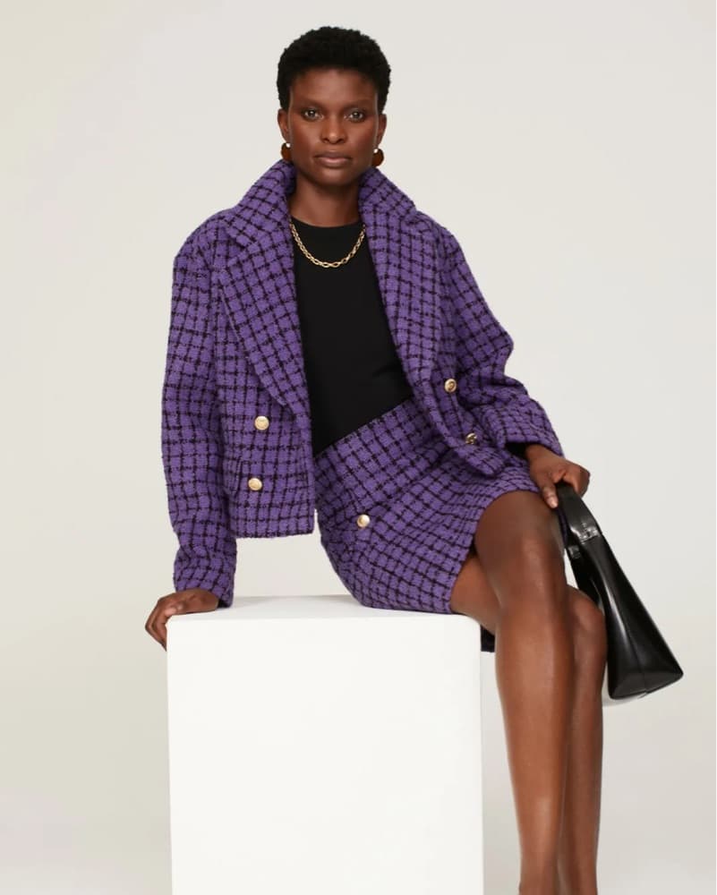 Sandro Purple Checkered Blazer - Image 2