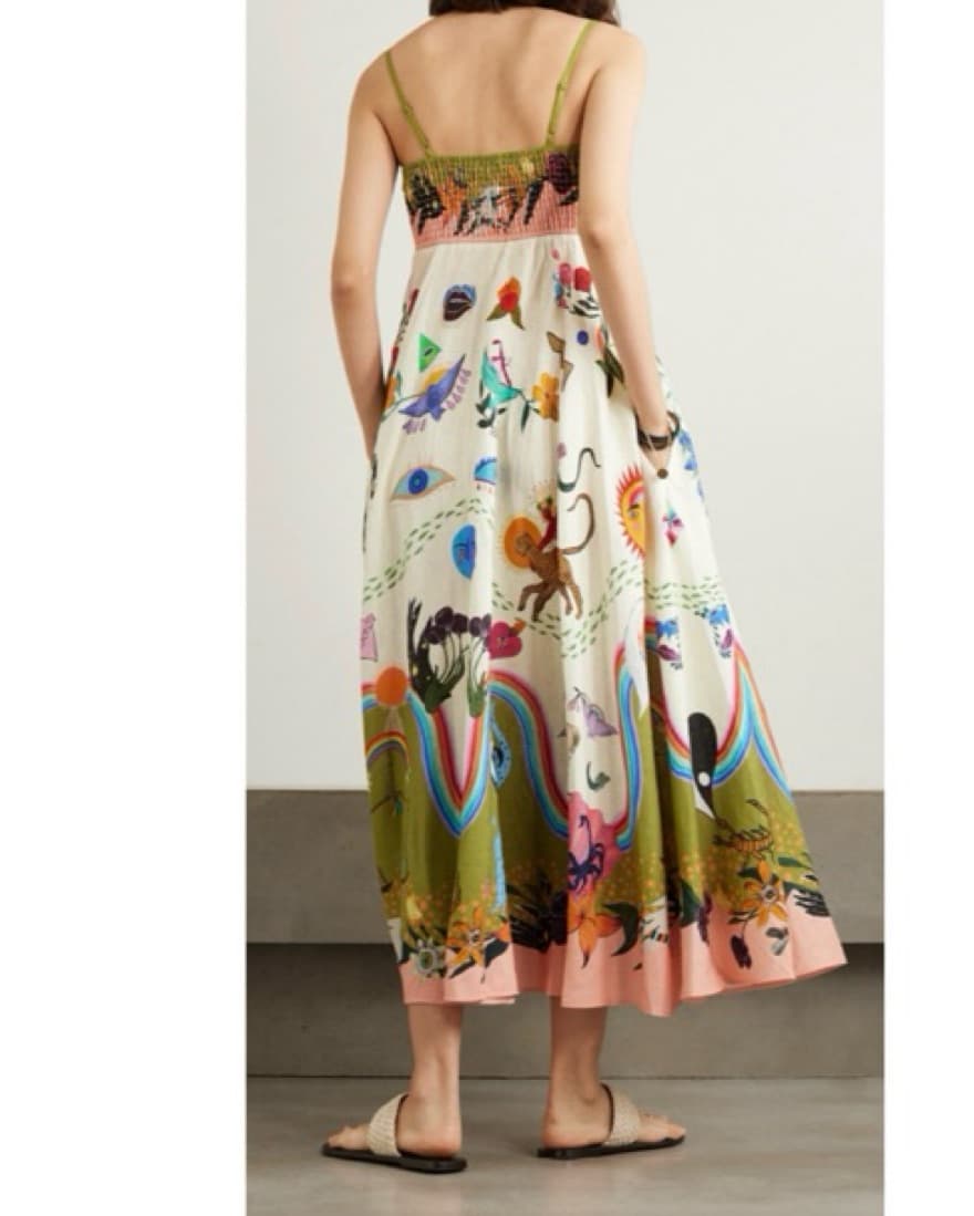 ALÉMAIS Printed Linen Midi/Maxi Dress - Image 5