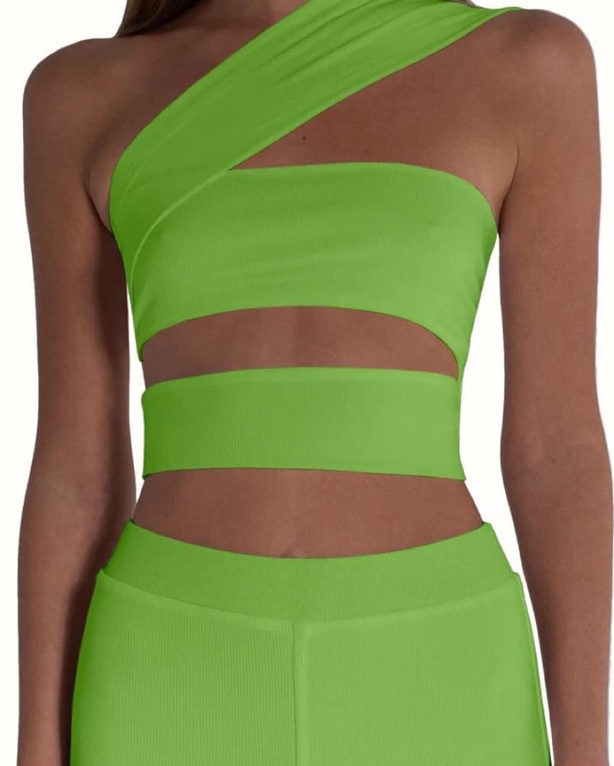 LAMA JOUNI electric green bandage top - Image 1