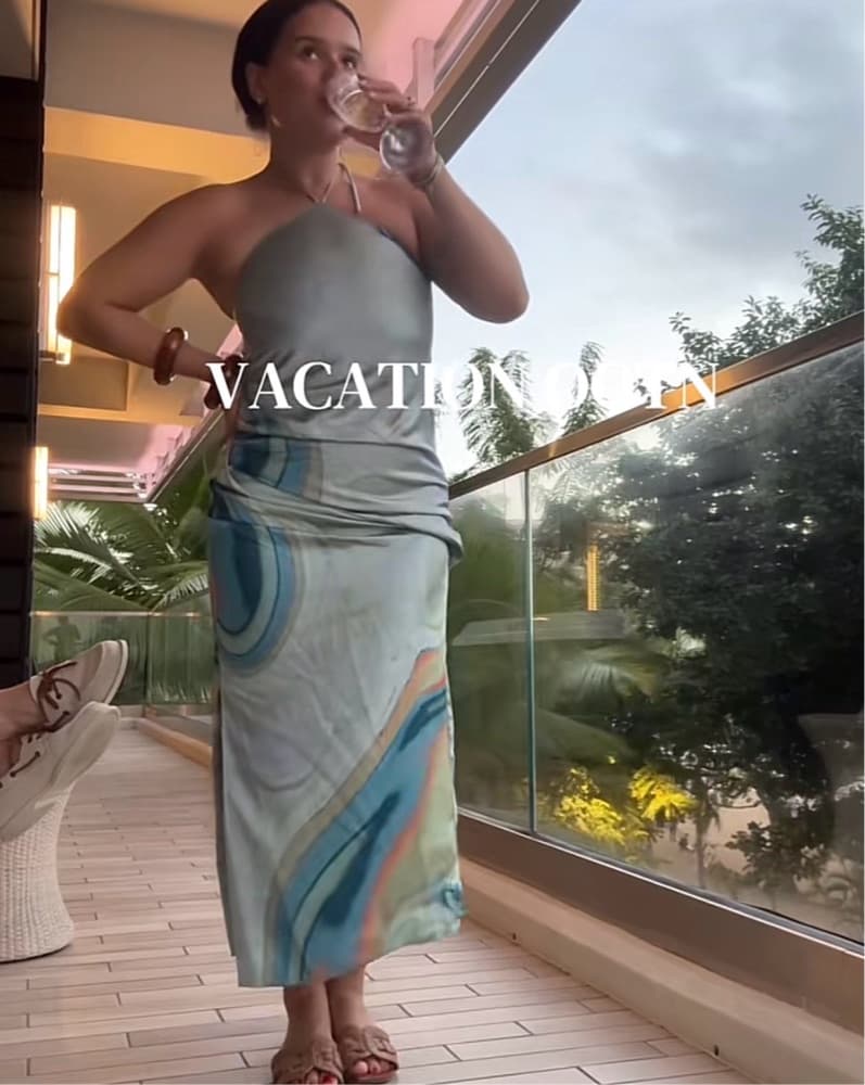 Simkhai Hansel Marble Printed Satin Gown - Image 4