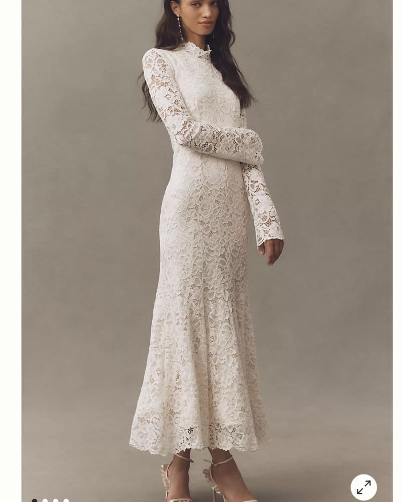  BHLDN Lace Long Sleeve Maxi Dress - Image 1