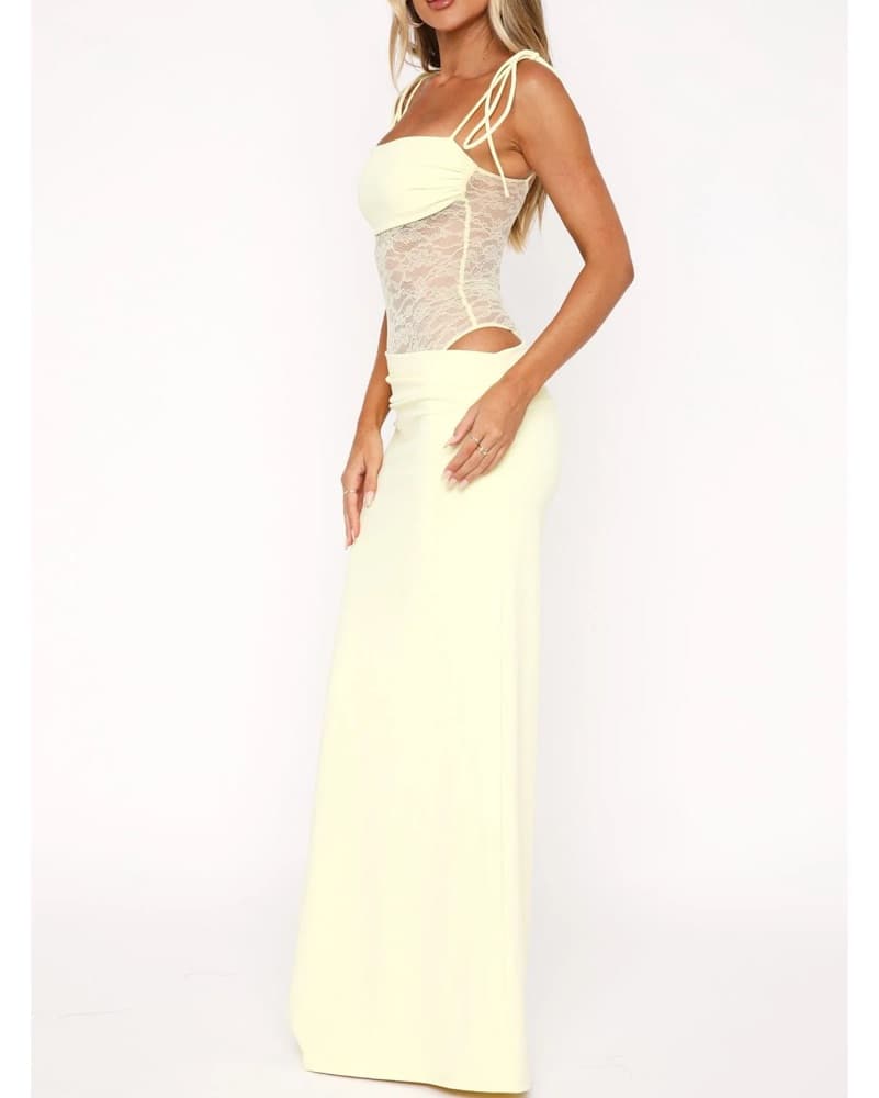 White Fox Compliment Me Maxi Dress Lemon - Image 4