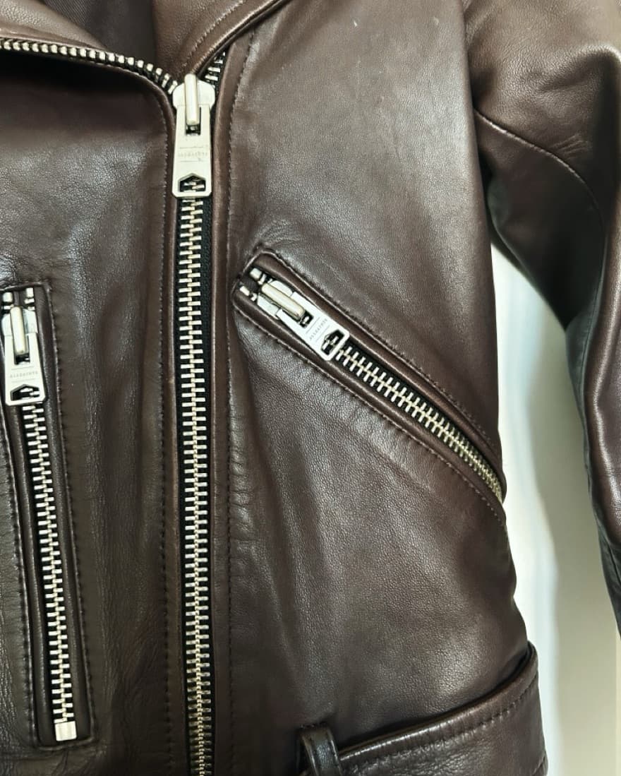 AllSaints Balfern Leather Biker Jacket - Image 4